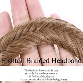 SEGO Braids Extensions Headband Hair Band Braided Hair Extensions Hairpiece Adjustable Stretch French Braiding Hair Beauty Accessory for Women Light Brown & Ash Blonde Style A-Fest