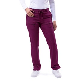 Adar Uniforms Pro Scrubs for Women - Skinny Leg Yoga Pants - P4100 - Wine - M