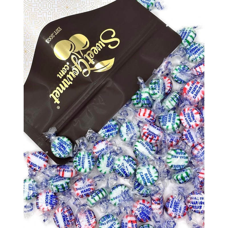 SweetGourmet Sugar-Free Christmas Wrapped Hard Candy | Peppermint - Spearmint