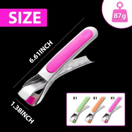 3 PCS Anti-Scalding Clip, Stainless Steel Hot Dish Plate Bowl Holder Clip, Hot Plate Gripper, Cooking Tongs Thickened Hot Bowl Gripper for Moving Hot Plates, Trays, and Bowls(Green+Orange+Pink)