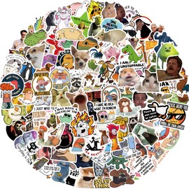 100Pcs Funny Meme Stickers, Fashion Decals Graffiti Colorful Waterproof Vinyl Stickers for Laptop Skateboard, Teens and Adults