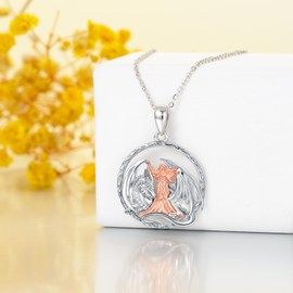 PROESS Dragon Necklace for Women Sterling Silver Dragon Necklace Dragon Pendant Jewelry Gifts for Women