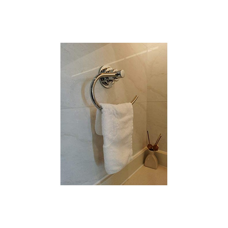 Modern Vacuum Suction Towel Holder for Bathroom - Chrome