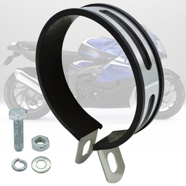 Universal Half Round Motorcycle Exhaust Clip Motorcycle Exhaust Muffler Pipe Bracket Motorcycle Exhaust Hanger Bracket Muffler Pipe Bracket Suitable for Most Motorcycles