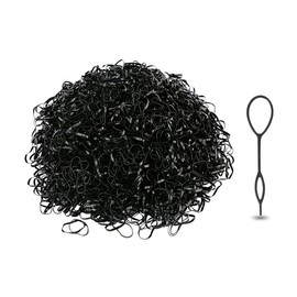 shefun JP136 (C2-black-1000) Children's Hair Elastics, 1000-piece Set, Baby Hair Ties, Small, Kids, Hair Accessories, Girls, Black, Colorful, Combo Set