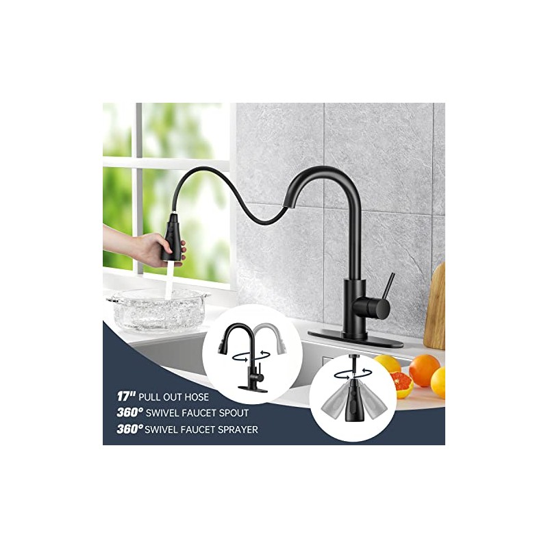 Kitchen Faucet with Pull-Down Spray Single Handle high arc Commercial