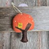 Handmade Felt Christmas Tree With Owl 3D Shaped Ornaments set