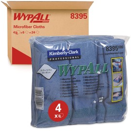 WypAll Microfibre Cloths 8395 - 1 Carry Pack x 6 Cloths, Blue