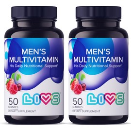 LIVS Men’s Multivitamins Gummies | Chewable Multivitamins for Men Health, Iron & Immune Support | Daily Vitamins with Zinc, Vitamin D3, B12, Biotin & More | Gluten Free & Vegan Gummy Vitamins – 100 Ct