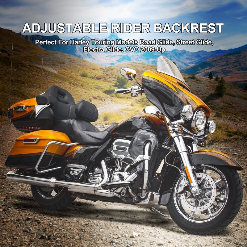 Hutexico Detachable Touring Rider Backrest, Adjustable Comfortable Driver Backrest Quick