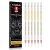 KALOUR White Charcoal Pencils Drawing Set, Professional 6 Pieces White