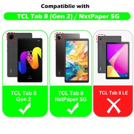 YRH Case for TCL Tab 8 NXTPAPER 5G Tablet 8.7'' 2025, for TCL Tab 8 (Gen 2) 2025, Kids EVA Tablet Cover with Kickstand Handle, Pink