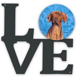 Caroline's Treasures Blue Vizsla Metal Artwork Love Wall-Decor, Multicolor