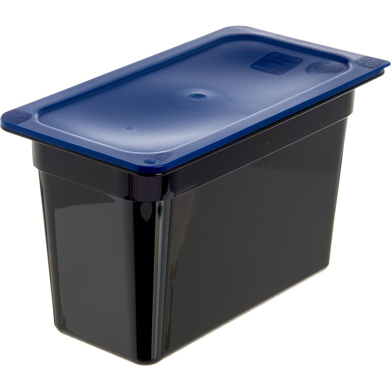Carlisle 3058060 Smart Lids Third Size Polyethylene Lid, Dark Blue