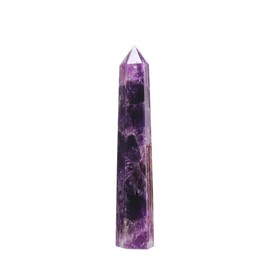 Dream Amethyst Natural Healing Crystal Tower 5.9"-6.3" 6 Faceted Single Point Chakra Crystal Stone Meditation Home Decor Collection Gift