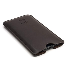 Dockem Executive Sleeve for iPhones 6.1 and 6.3 inch: Slightly Padded Premium Faux Leather w/Microfiber Lining: Slim Slip-on Case [Dark Brown]