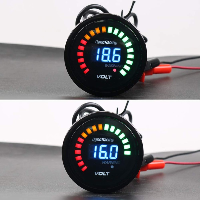 2'' 52mm 12V Car Digital Smoked Analog Electronic Voltmeter Voltage