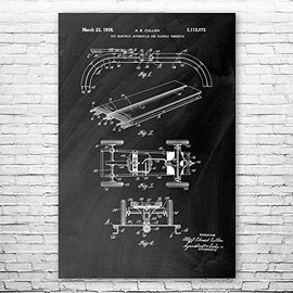 RC Slot Car Poster Print, RC Racer Gift, Hobby Shop Art, Hobbyist Gifts, Toy Store Decor, Model Maker Gift, Retro RC Car Black Chalkboard (18 inch x 24 inch)