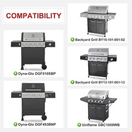 Adviace Grill Parts for Dynaglo Grill DGF493BNP Replacement Parts, 4-Pack DGF493BNP Heat Shields, 15 inch Porcelain Steel DGF493BNP Heat Tents
