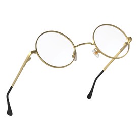 Yvey Unisex Stylish Round Blue Light Blocking Glasses for Women and Men - Retro Circle Eyeglasses Anti-Eyestrain (Blue Light Blocking Glasses - Gold Frame)