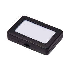 NBEADS Gemstone Display Box, 3.1x2.2x0.7 Inch Iron Jewelry Display Container Diamond Storage Box with Clear Glass Top Lids and Sponge for Bare Stone Naked Diamond Display, Electrophoresis Black