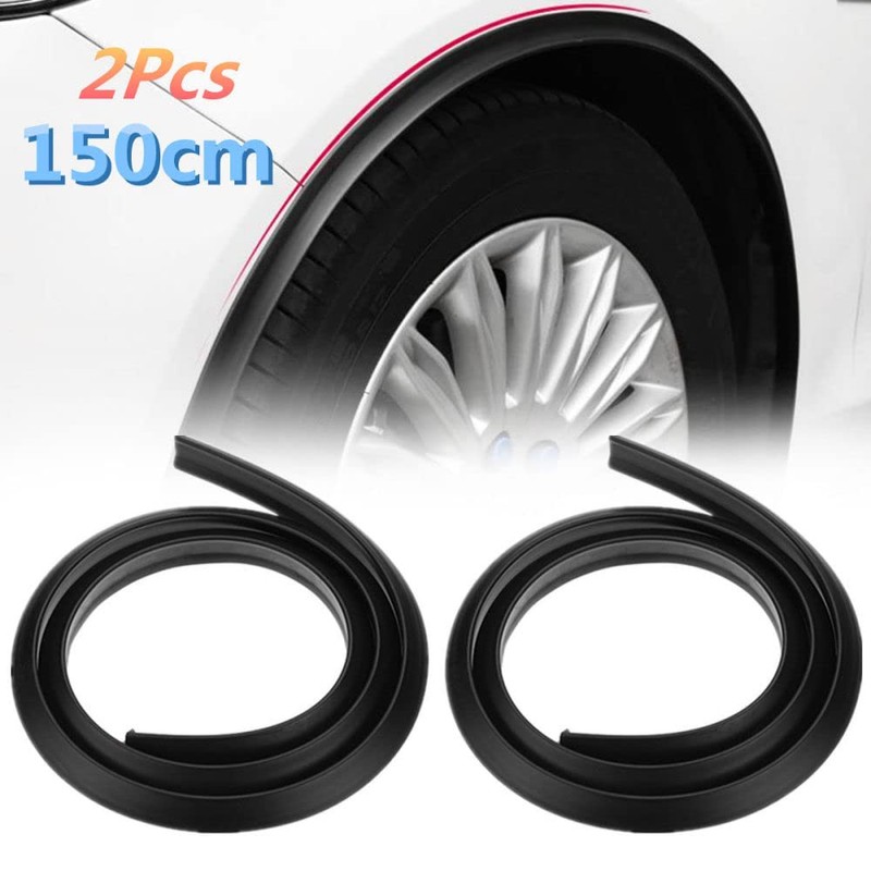MASO 2Pcs Universal Car Side Fender Wheel Eyebrow Arch Rubber
