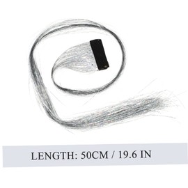 FRCOLOR 1000pcs Tinsel Hair Extensions for Women Girls Holographic Glitter Highlights for Parties Events of Strands Each Silver
