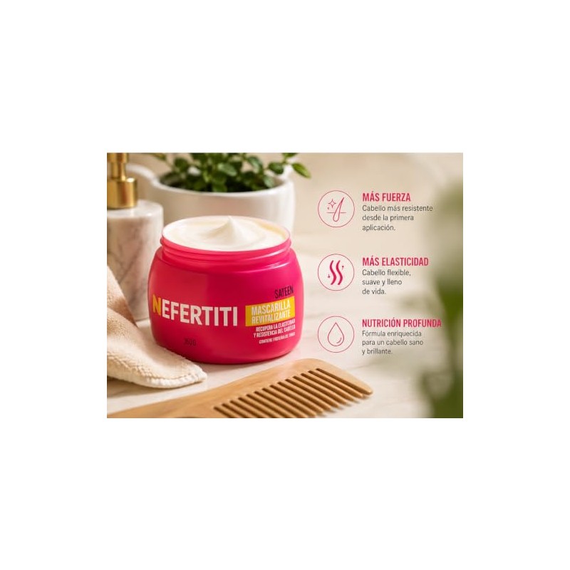 Nefertiti MASCARILLA REVITALIZANTE SATEEN PROTEINA DE TRIGO 350 GR