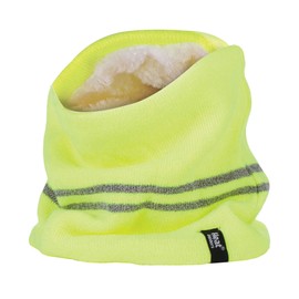 HEAT HOLDERS - Men's Neon Winter Knitted Work Neck Warmer / Neck Warmer for the Night, yellow