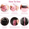 16 Pcs Pink Hair Extensions Curly Wavy Clip in Synthetic