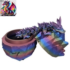 XXL Rainbow Crystal Dragon with Matching Egg, Articulating Desk Fidget, Almost 30 Inches Long, Perfect Sensory Gift for Men or Women:_Cosmic Rainbow_Dragon ONLY