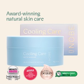 NOBE Cooling Care De-Puffing Eye Patches - 30 Pairs of Moisturising Hydrogel Eye Pads Against Bags - Cooling, Fragrance-Free Hyaluronic Eye Pads, Eye Care