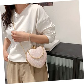 PACKOVE Dinner Bag Heart Purse for Bridal Clutch Purse Clutch Purses for Wedding Party Bag Clutch Bags Clutch Bag for Dinner Party Shoulder Bag, pink
