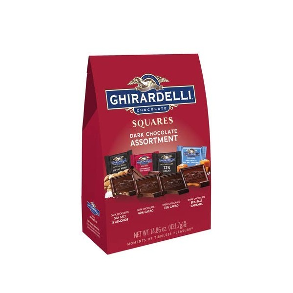 Ghirardelli Dark Assorted Sqaures Xl Bag, 14.85 Ounce(pack of 3 Bags)