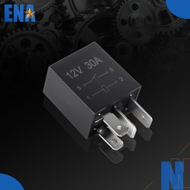 ENA 4 Pack 4 Pin 30AMP 12V DC SPST Black Universal Multi-Purpose Relay Normal Open Micro Relay for Boats Fans Auto Car Lights Motor Replacement Accessories