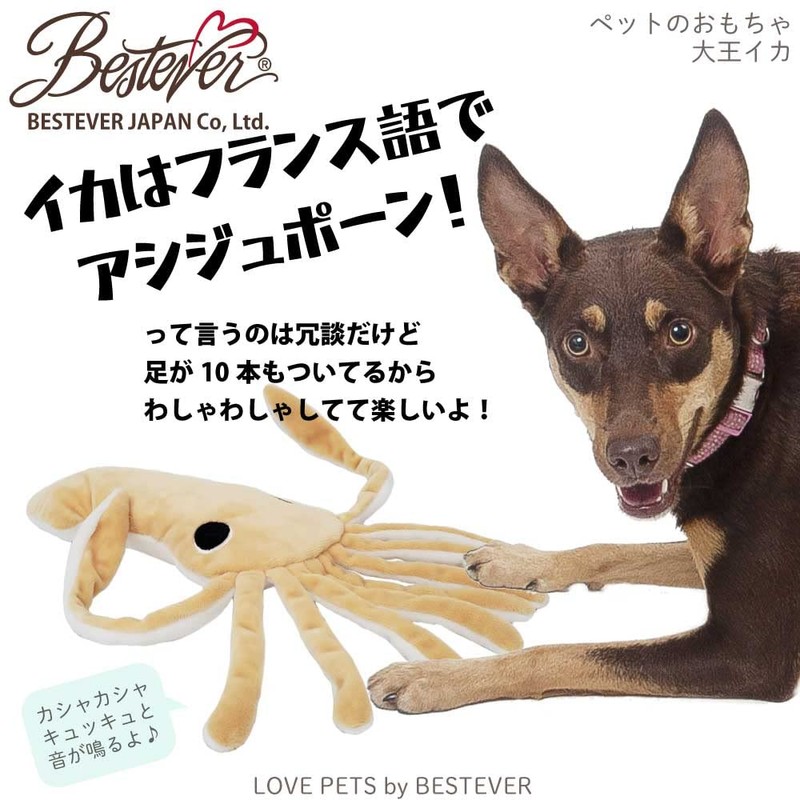 besutoeba-zyapan Pet Toy Cherry Squid 45x10x5 cm Pet Toy Love