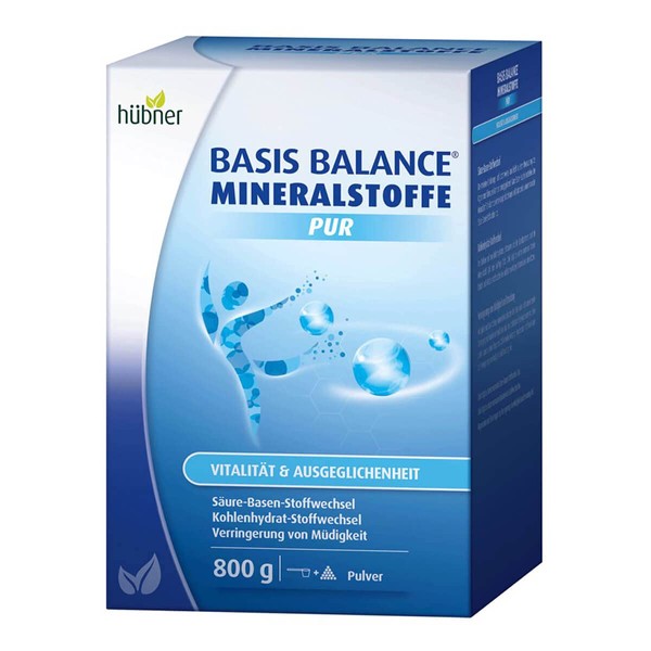 Hübner Basic Balance Minerals Pure in Powder Form Dietary Supplement Basic Minerals for Vitality and Balance Neutral Taste Vegan