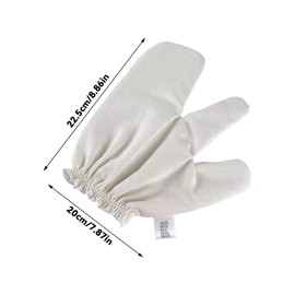 S-SNAIL-OO Gloves Raw Silk Massage Gloves Ayurvedic Massage, 100% Raw Silk with Elastic Wrist Bands Gloves for The Lymphatic System Dry Brushing Massage (1PCS)