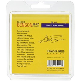 Thomastik-Infeld GB112 Cuerdas de guitarra de jazz: George Benson 6 cuerdas - Juego de heridas planas de níquel puro E, B, G, D, A, E