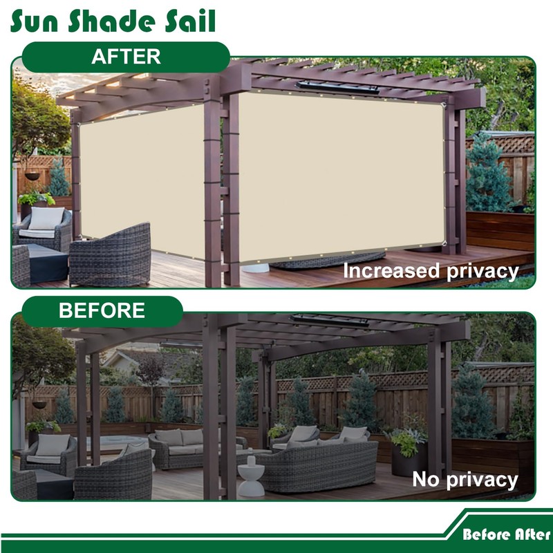 Goleray 8'x16' Waterproof Shade Cloth with Grommets, Rectangle Sun Shade