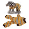 Striped Dog Pajamas Soft Stretchy Warm 4 Legged Puppy Jumpsuit