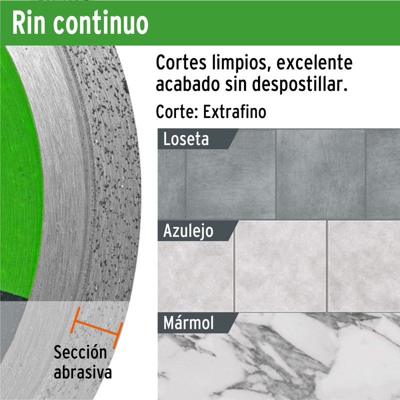 Truper DID-145, Disco de diamante de 4-1/2" x 1.6 mm,
