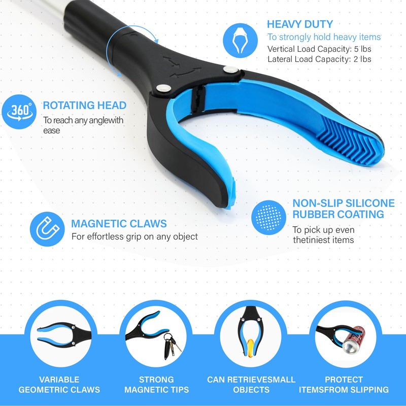 Grabber Reacher Tool -2 Pack 32” Reacher Grabber Tool with