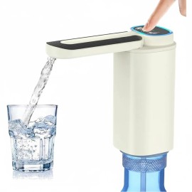 Portable 5 Gallon Water Dispenser Pump with Electric and Rechargeable Features for Jug C Storagecolor: Off White Color