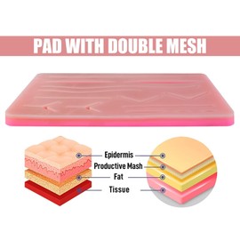 Complete Practice Suture Kit for Medical & Veterinary Students - Includes Realistic Silicone Pad with Pre-Cut Wounds Sterilized Sutures Scalpel Needle Holder Scissors & Tweezers - Training & Education