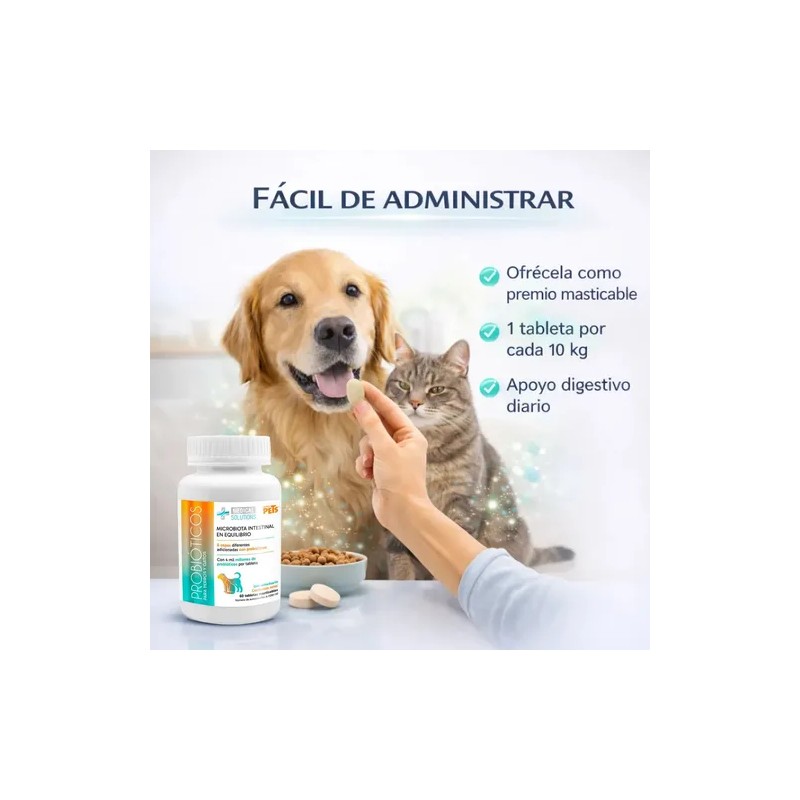 Probiótico Para Perro Probiotico En Tableta Masticable 60 Pz