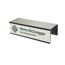 Satin, Aluminum, Changeable Cubicle Nameplate Holder, Guaranteed Not to Crack (Matte Black - 2.25" Depth)