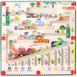 ELUBLU Magnetic Maze Wooden Toy - Educational Toy for Children from 3 Years - Promote Fine Motor Skills & Hand-Eye Coordination - Safe & Eco-Friendly Montessori Toy