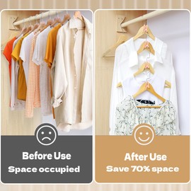 Mlici Clothes Hanger Connector Hooks, 60 Pack Hanger Extender Space Saver, Heavy Duty Clothes Extender Hooks for Stacking Closet Organization (Pink)