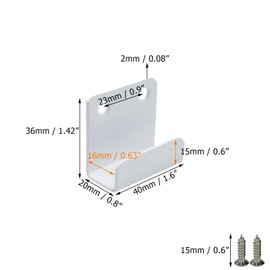 Coshar 10PCS Stainless Steel Tile Hanger Bracket Hook Fastener Heavy Duty Wall Mounted Flat J Clamp Wall Hanger for Ceramic Tile Billboard Frames Mirrors Display - 15mm Inner Width(White)